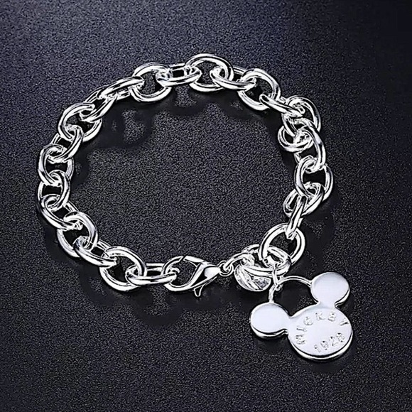 Sterling Silver Mickey Mouse Charm Bracelet - Picture 6 of 8